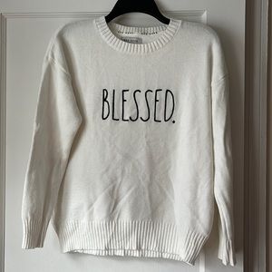Rae Dunn “Blessed” Sweater, size M